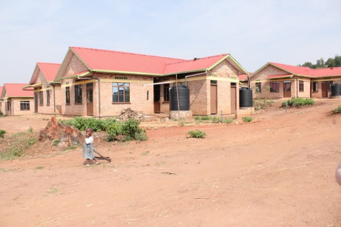 A child walks in a 'model village' built by the Rwandan government in the town of Kabusanza in the Huye Province of Southern Rwanda in February 2019. 