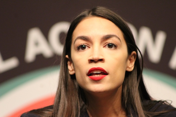 Rep. Alexandria Ocasio-Cortez, D-N.Y., speaks at the National Action Network convention in New York on Friday April 5, 2019.