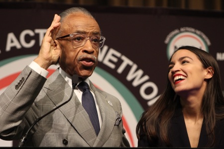 Al Sharpton and Rep. Alexandria Ocasio-Cortez, D-N.Y.