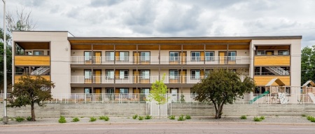 An apartment complex affiliated with Mary's Home in Colorado Springs, Colorado is used to house homeless women looking for help breaking free from the cycle of poverty. 