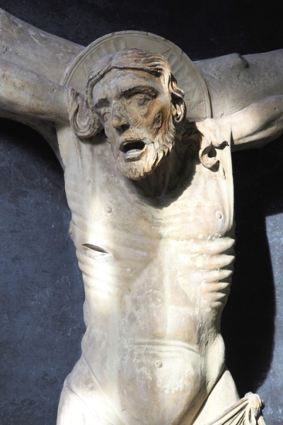 “Crucifixion,” attributed to the “Master of Santa Anastasia,” Castelvecchio Museum, Italy.