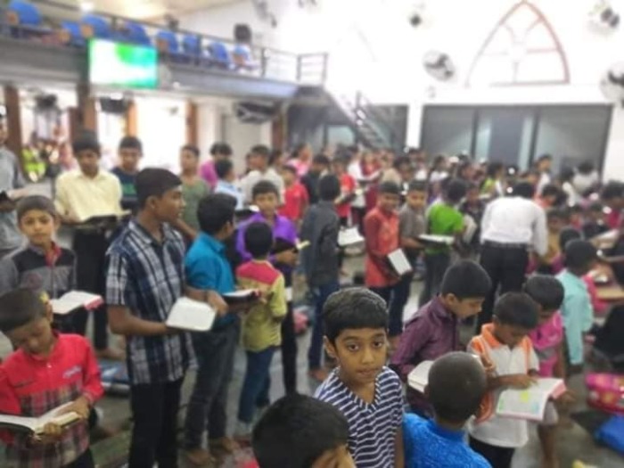 Children during a Sunday School session at Zion Church in Batticaloa Sri Lanka.