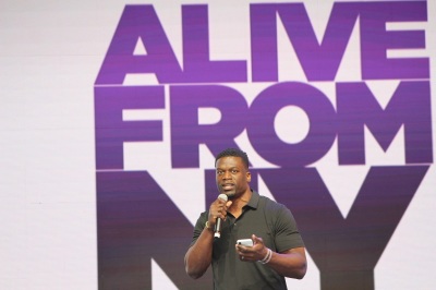 Retired NFL star Benjamin Watson rallies against abortion at the 'Alive From New York' event hosted by Focus on the Family in Times Square New York City on Saturday May 4, 2019.