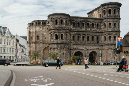 Porta Nigra, the 2nd century Roman city gate, in Trier, Germany. 