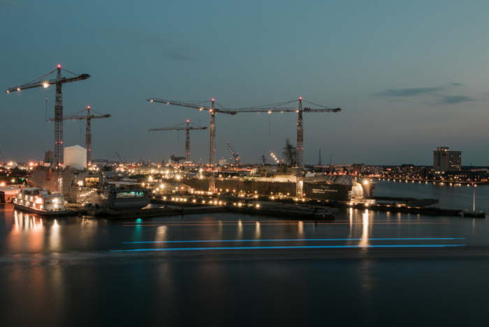 The shipyards of Norfolk harbor.