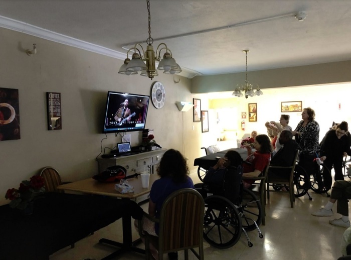 Patients with Huntington's disease worship during a 'Church Anywhere' service run by First Capital Christian Center in Indiana. 