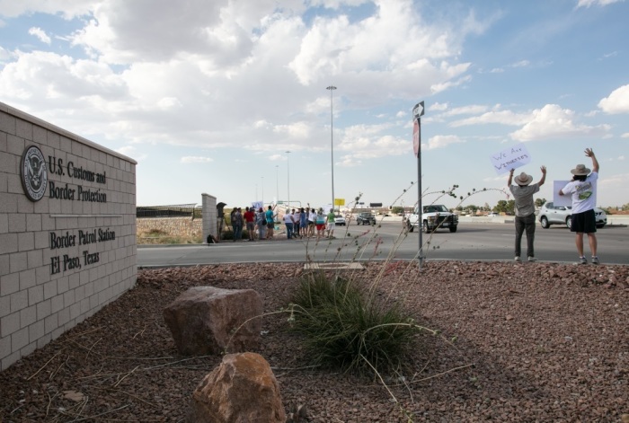 Protesters from El Paso and California joined the Caravan to Clint, TX to protest the continued separation of migrant children form their families and the conditions they are being held by CBP. The protest was organized by Julie Lythcott-Haims from norther California on June 25, 2019 in El Paso, Texas.