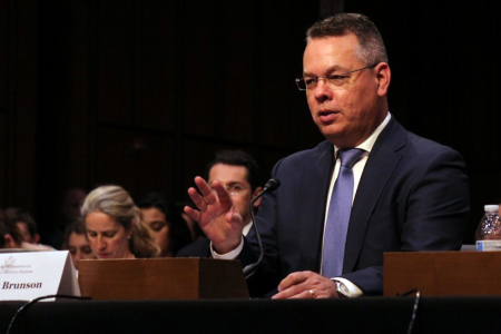 Andrew Brunson speaks at a U.S. Commission on International Religious Freedom hearing on religious freedom issues in Turkey at the Hart Senate Office Building in Washington, D.C. on June 27, 2019. 