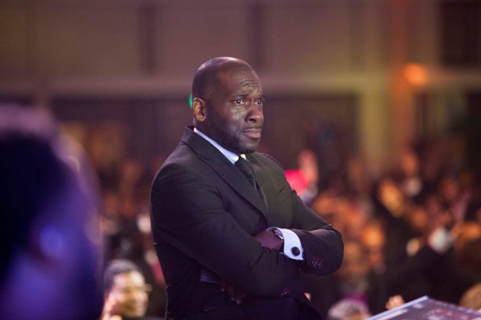 New Birth Missionary Baptist Church Pastor Jamal Bryant reacts to a moment at the Global United Fellowship's 2018 gathering.