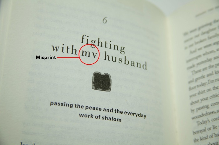 Example of a misprint in a fake copy of Tish Harrison Warren's Liturgy of the Ordinary: Sacred Practices in Everyday Life.