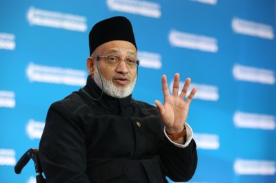 Dr. Farid Ahmad speaks during the second State Department Ministerial to Advance Religious Freedom at the Harry S. Truman Building in Washington, D.C., on July 16, 2019. 