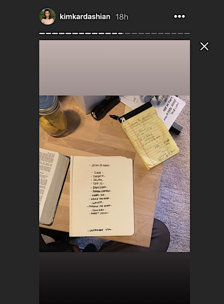 Kim Kardashian insta story announcement of Kanye's new album, August 29, 2019