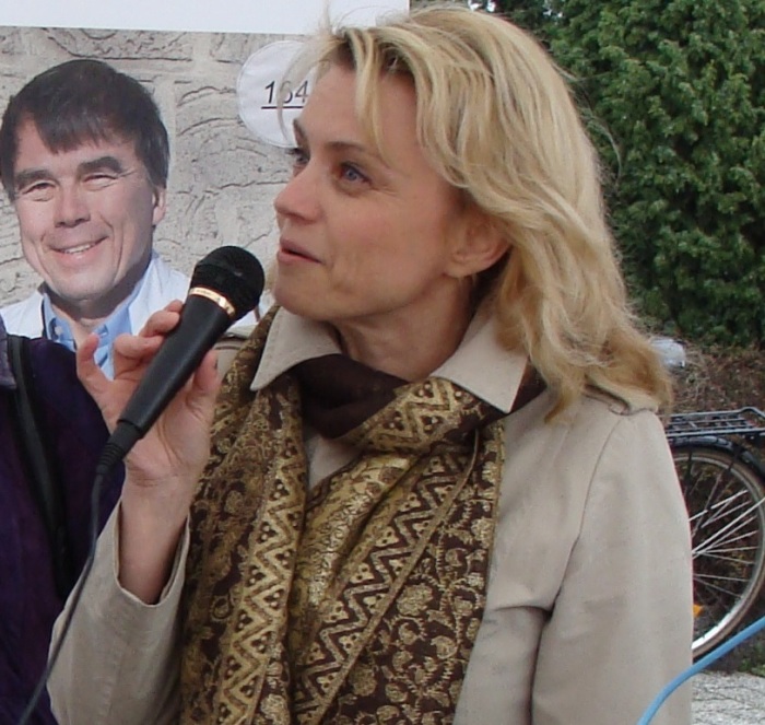 Päivi Räsänen speaks in Espoo, Finland in May 2009.