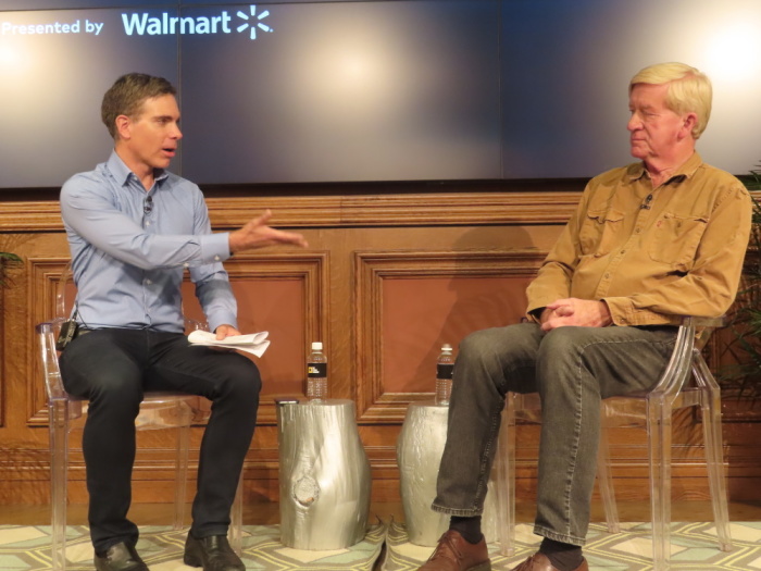 Political commentator Matt Lewis (left) interviewing Republican presidential candidate Bill Weld (right) at the Texas Tribune Festival, Austin, Texas, September 26, 2019. 