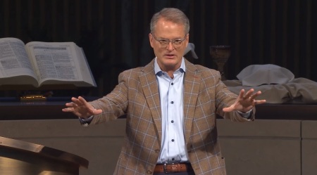 Adam Hamilton, author and pastor of the Church of the Resurrection of Leawood, Kansas, gives a speech at the annual Leadership Institute event, Sept. 25-27, 2019. 