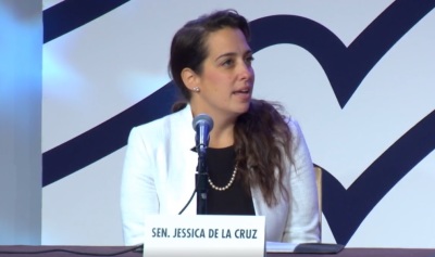 Rhode Island State Senator Jessica de la Cruz speaking at the Values Voters Summit in Washington, D.C. as part of a panel of pro-life politicians on Friday, Oct. 11, 2019. 