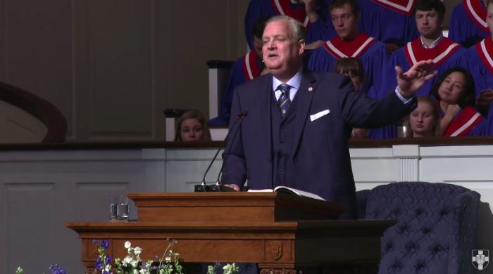 Southern Baptist Theological Seminary President Albert Mohler Jr. delivers a chapel address at Southern Seminary on October 15, 2019.