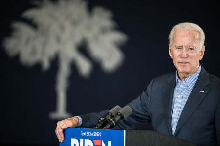 Democratic presidential candidate, former vice President Joe Biden addresses a crowd at Wilson High School on October 26, 2019, in Florence, South Carolina. 