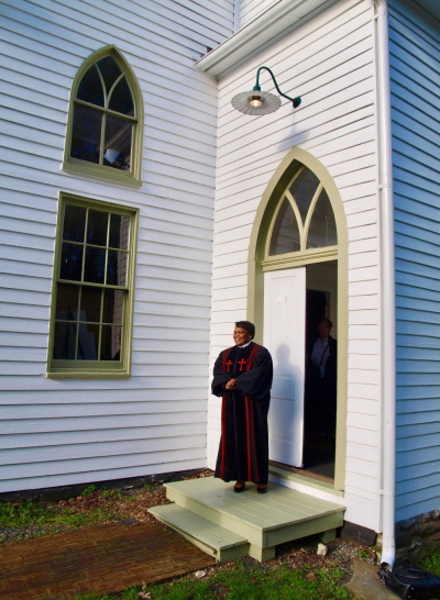 Pastor Michelle C. Thomas at Easter Sunrise Service, John Wesley Church, Waterford, Virginia 2019.