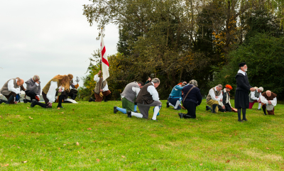 A re-creation of the first Thanksgiving at Berkeley Plantation in Virginia.