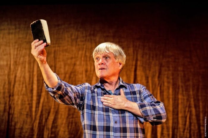 Ken Jennings performs a scene from 'The Gospel of John' at The Sheen Center in New York City, New York, December 2019. 