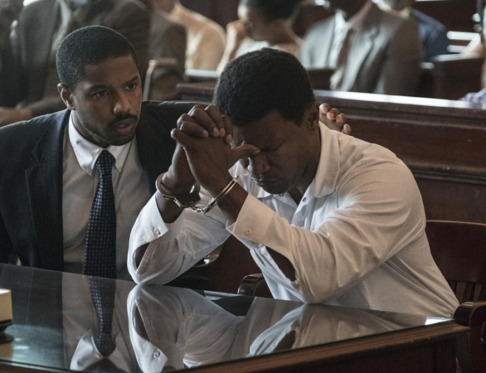 Jamie Foxx and Michael B. Jordan in 'Just Mercy'