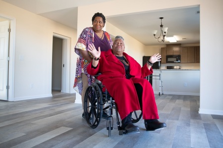 Earnestine Reese and her daughter Lashawn Wilson inside her new home thanks to Samaritan's Purse.