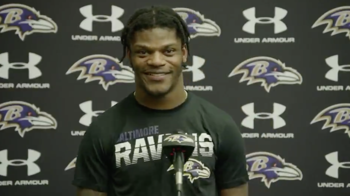 Screenshot of Raven's quaterback, Lamar Jackson, Dec 18, 2019.