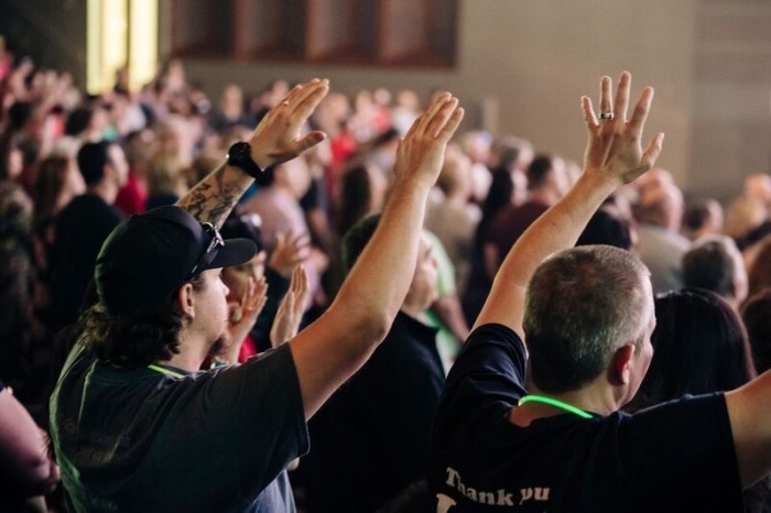 Worshipers at the Ignite Outreach in Arkansas in April 2019.