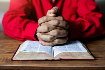 A man reading the Bible.