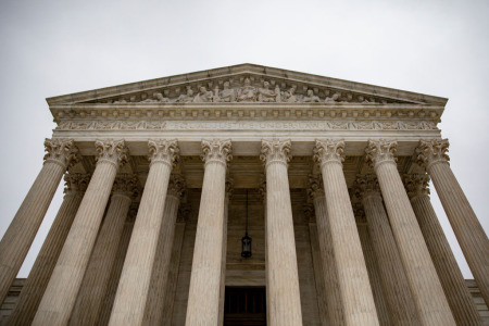 An overcast sky hangs above the U.S. Supreme Court on December 16, 2019, in Washington, D.C. 