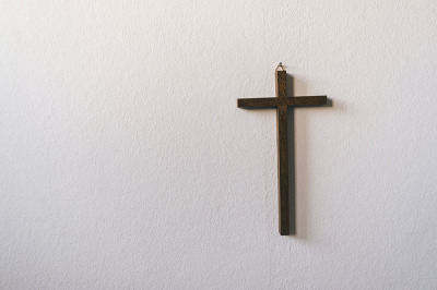 Wooden cross in London, England. 