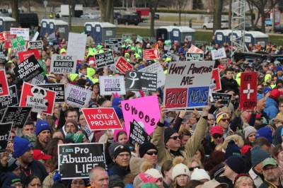 Pro-life demonstrators march during the 2020 March for Life in Washington, D.C. on Jan. 24, 2020.