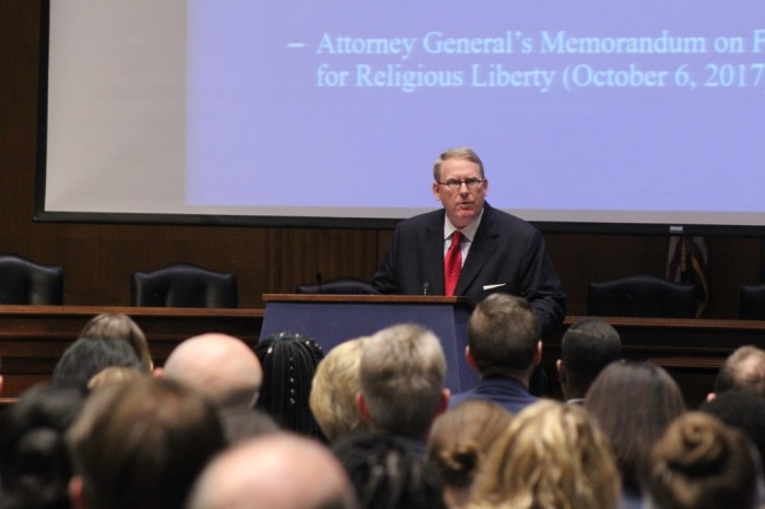 Robert Eitel, the senior counselor to Secretary of Education Betsy DeVos, speaks at the Council for Christian Colleges and Universities 2020 Presidents Conference in Washington, D.C., on Jan. 29, 2020.