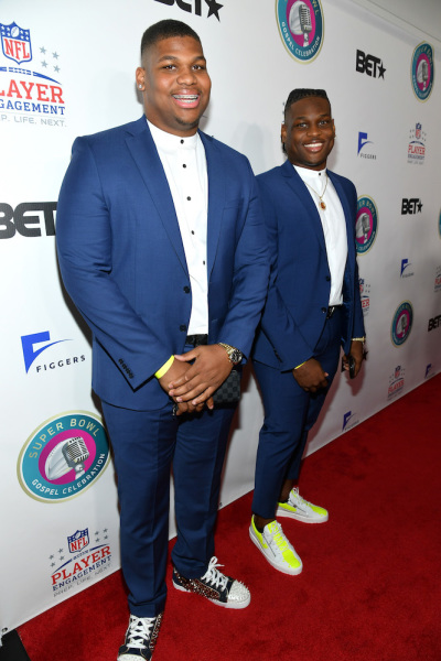 Quinnen Williams (L) and Quincy Williams at the 2020 Super Bowl Gospel Celebration.