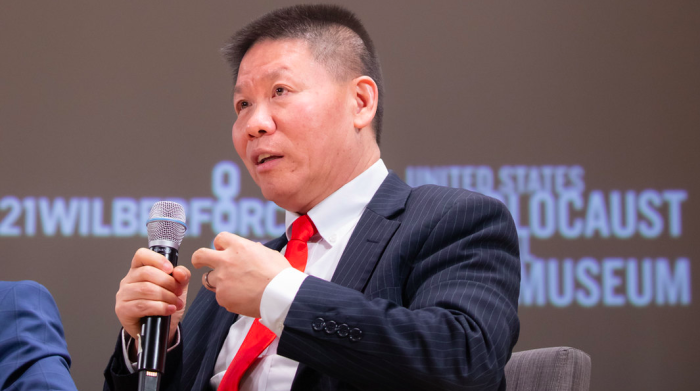 Bob Fu speaks at the United States Holocaust Museum in Washington D.C. on February 5, 2020.