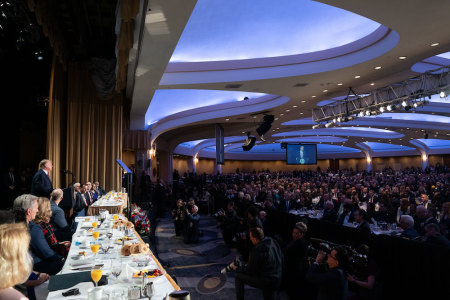 President Donald J. Trump delivers remarks at the 2020 National Prayer Breakfast Thursday, Feb. 6, 2020, at the Washington Hilton in Washington, D.C. 