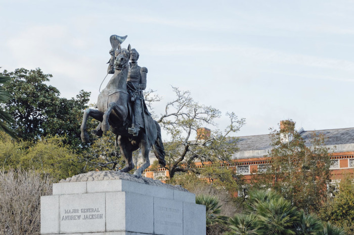 Jackson Square in New Orleans, named after Andrew Jackson.