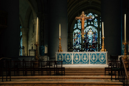 The high altar inside the Cathedral of St. John the Divine in New York City. 