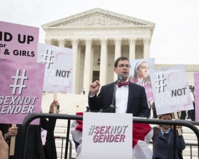 Alliance Defending Freedom Vice President of Appellate Advocacy John Bursch speaking outside of the U.S. Supreme Court after his oral argument on behalf of R.G. & G.R. Harris Funeral Homes on Oct. 8, 2019.