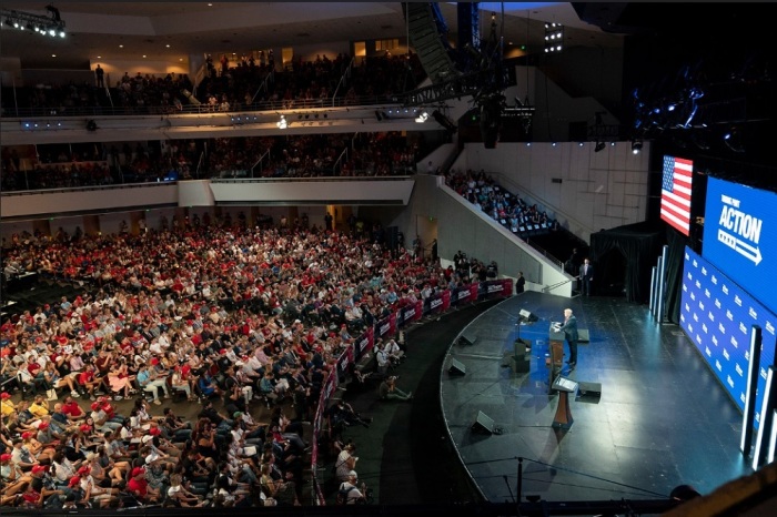 U.S. President Donald Trump speaks during a Students for Trump event at the Dream City Church in Phoenix, Arizona on June 23, 2020. 