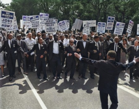 MLK in the March on Washington for Jobs and Freedom, in Washington, D.C. on Wednesday, August 28, 1963. The purpose of the march was to advocate for the civil and economic rights of African Americans.