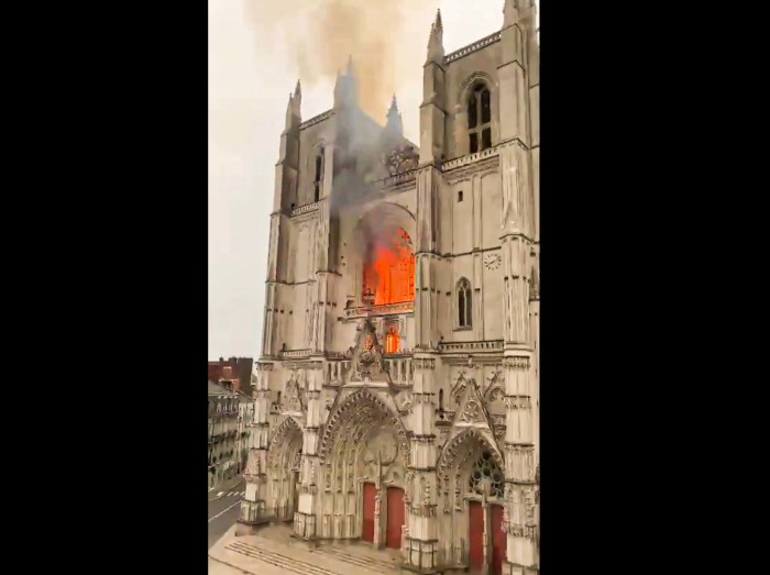 The Saint-Pierre-et-Saint-Paul cathedral in the city of Nantes in western France.