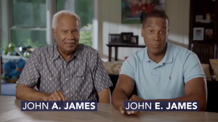 Republican Michigan Senate candidate, John E. James (R) and his father.