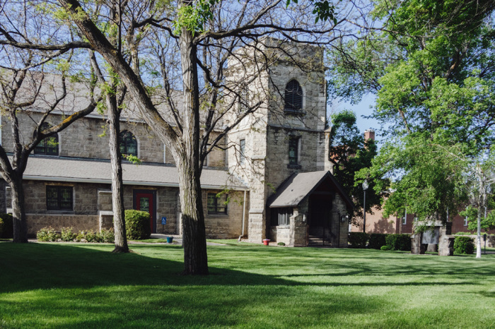 The Gothic Revival architecture of the Church of the Incarnation in Great Falls, Montana.