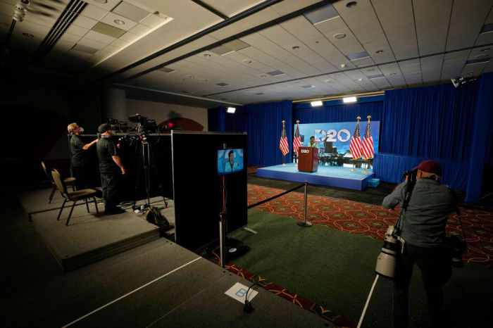 U.S. Rep. Gwen Moore, D-WI, speaks during the Democratic National Convention at the Wisconsin Center on August 17, 2020 in Milwaukee, Wisconsin. 