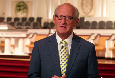 Jack Trieber, Senior Pastor of North Valley Baptist Church in Santa Clara, California, appears in a Facebook video.