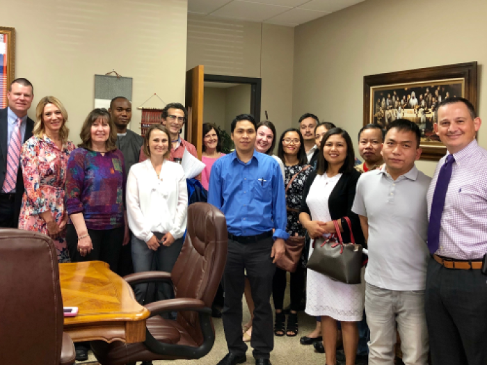 International Bible study with local Burmese Christians and members of South Tulsa Baptist Church. Pastor Eric Costanzo, lead pastor at South Tulsa Baptist Church in Tulsa, Oklahoma, is on the far right. 