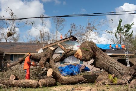 Samaritan's Purse volunteers bringing relief to communities in Lake Charles; DeRidder and Jennings, Louisiana, in the wake of Hurricane Laura in August 2020. 