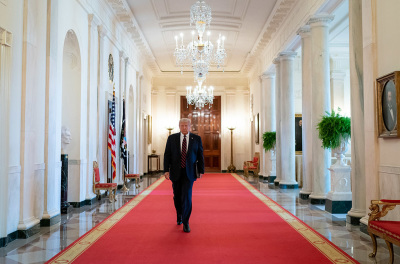 President Donald J. Trump delivers remarks prior to signing H.R. 1957- The Great American Outdoors Act Tuesday, August 4, 2020, in the East Room of the White House. 